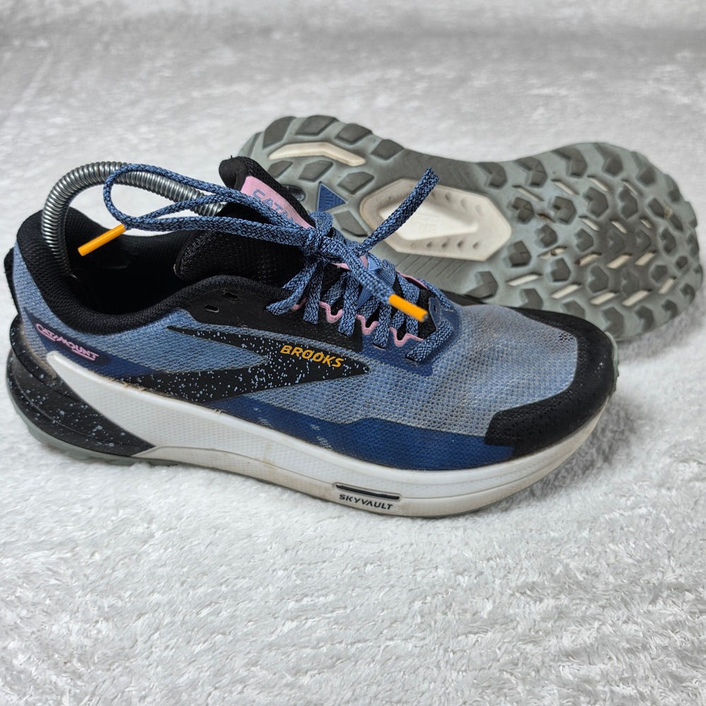 Brooks Catamount 2 Women 10.5 Blue Black Trail Running Shoes 1203881B414